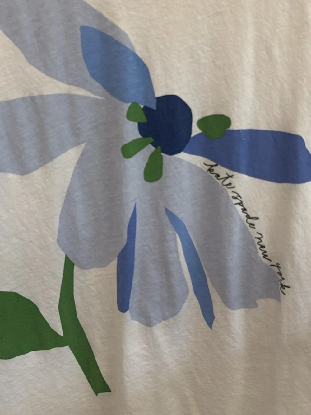 kate spade white crew neck logo tee with gold print
